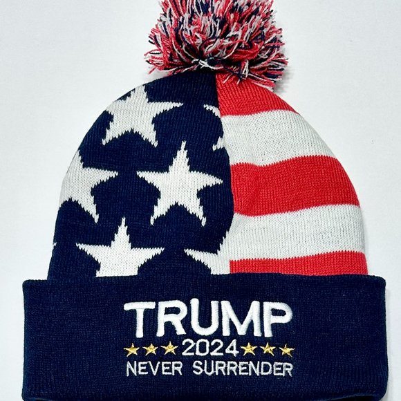 Accessories - TRUMP 2024 Brand New Adult Unisex Pom Beanie Cap